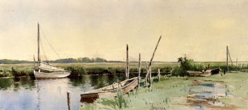 Veleros en una ensenada del río Alfred Thompson Bricher Pinturas al óleo